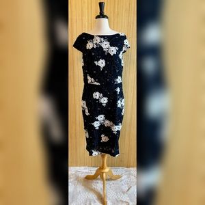 St. John Hand Beaded Lace Detail Dress